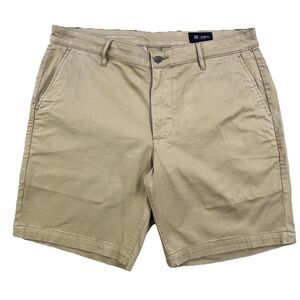 AG Adriano Goldschmied Wanderer Shorts Men 35 Khaki Beige Chino 8.5” Inseam
